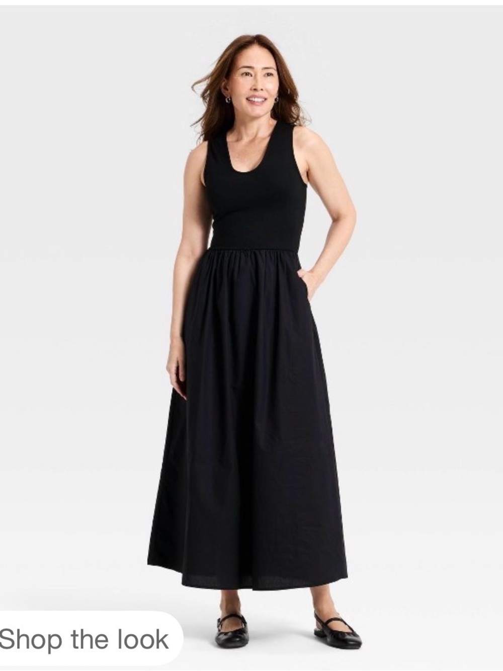 a new day Black Sleeveless Scoop-Neck Midi Dress
